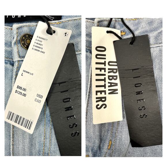 Lioness Horseshoe Jeans Size Large Light Wash Balloon Barrel Wide Leg Denim NEW - Picture 4 of 9